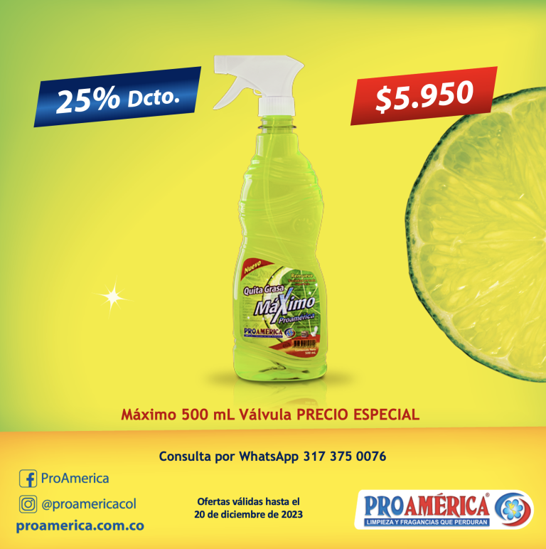 Maximo quitagrasa 500 valvula